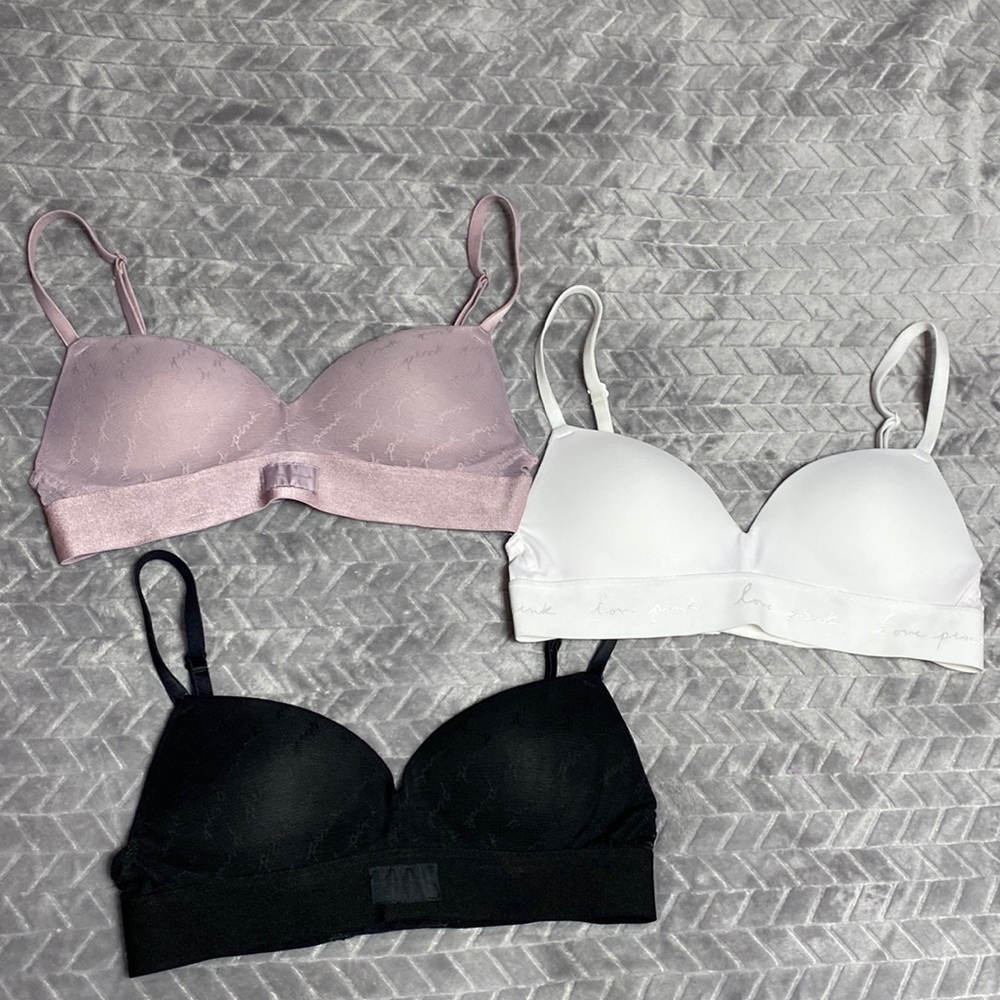 Three Push up Wireless Bras by Pink